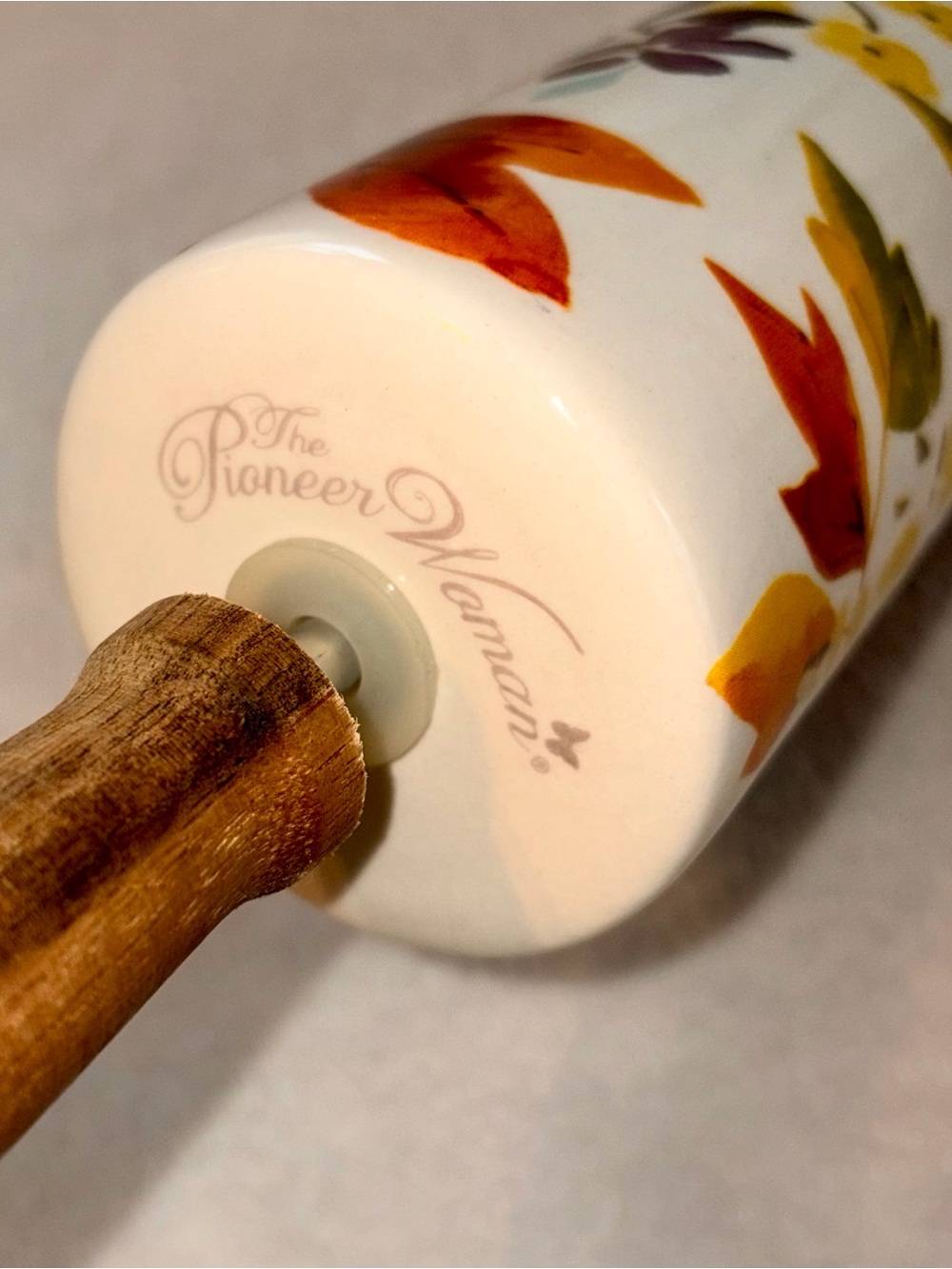 Pioneer Woman Timeless Autumn Floral Ceramic Rolling Pin